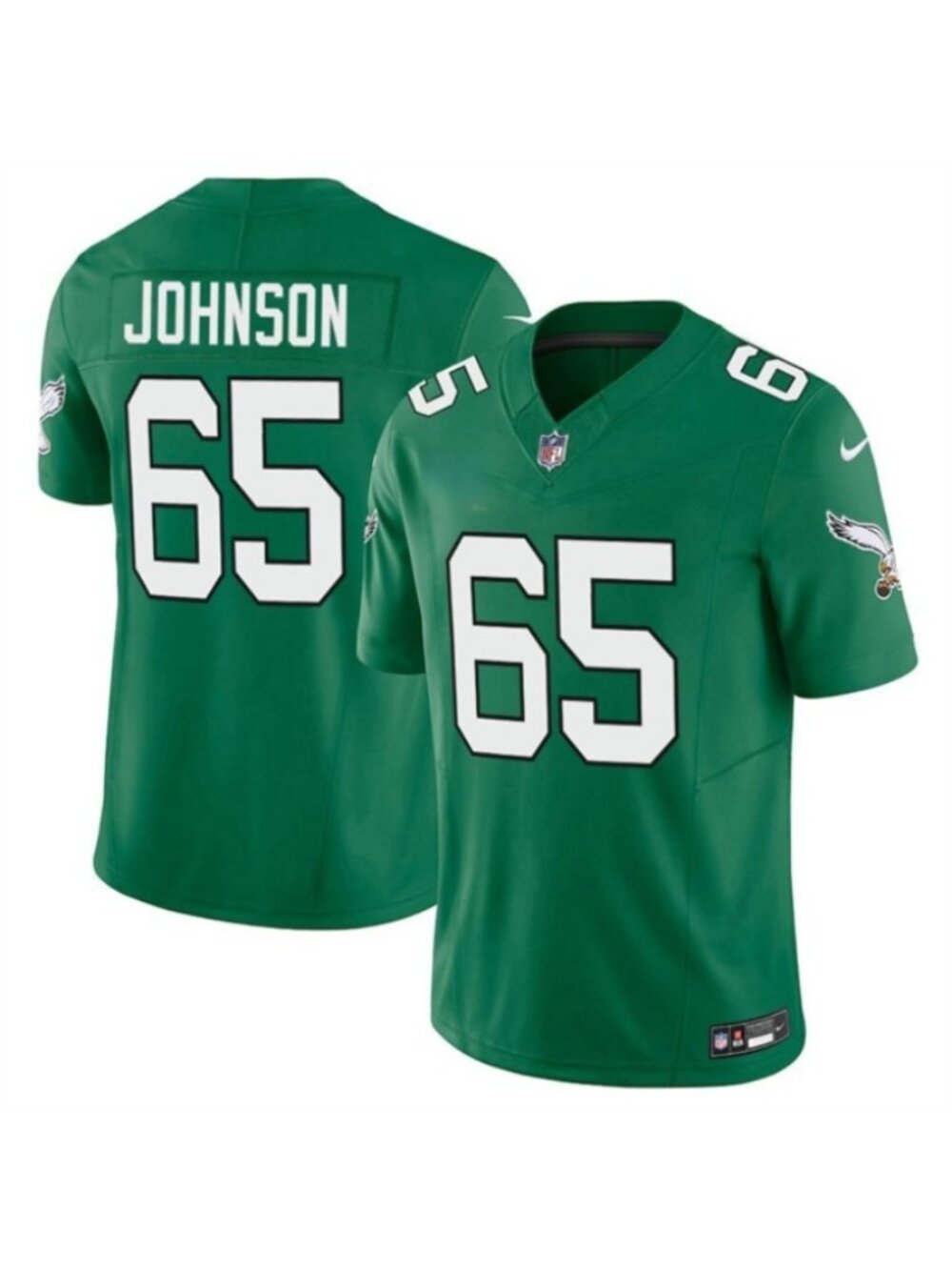 Adult Mens Lane Johnson Kelly Green Vapor Stitched Jersey
